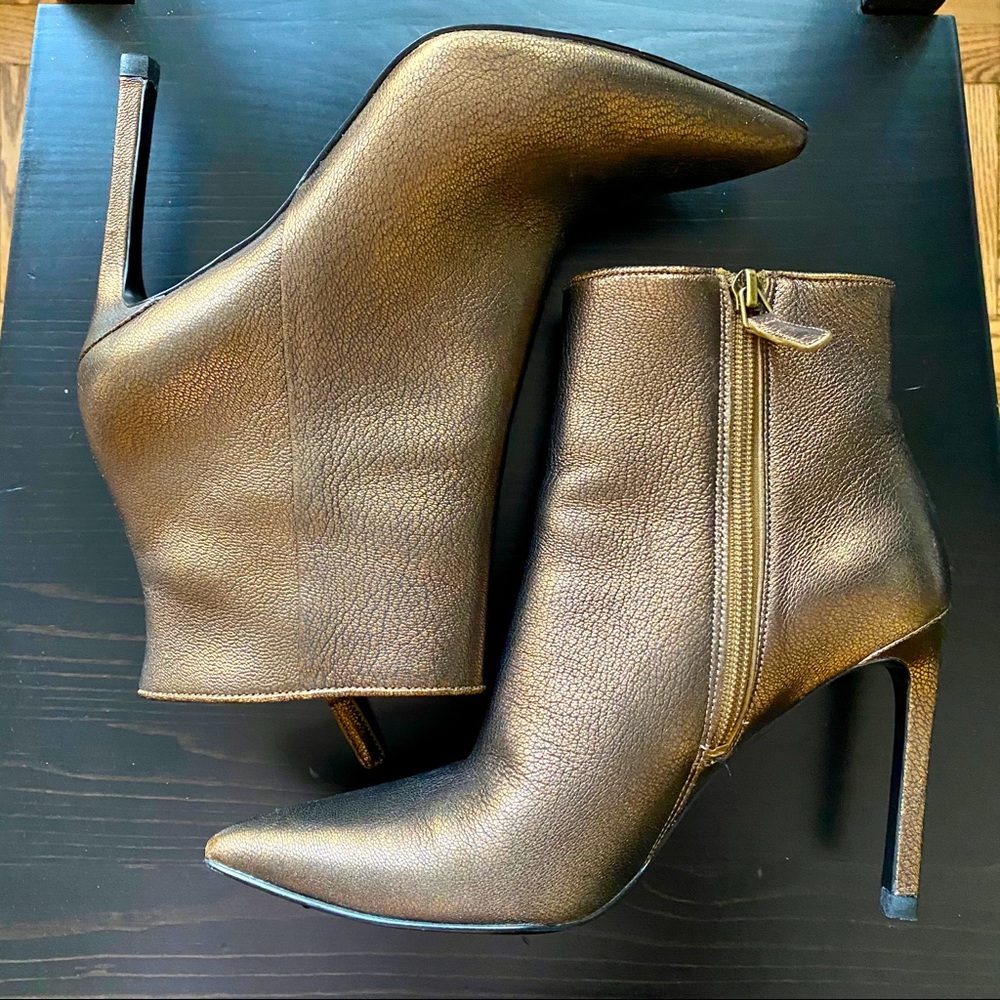 Nine West Bronze Pointed Toe Ankle Bootie